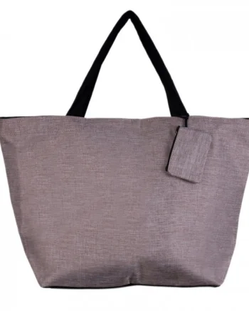 Geanta de weekend bej inchis din material textil panzat