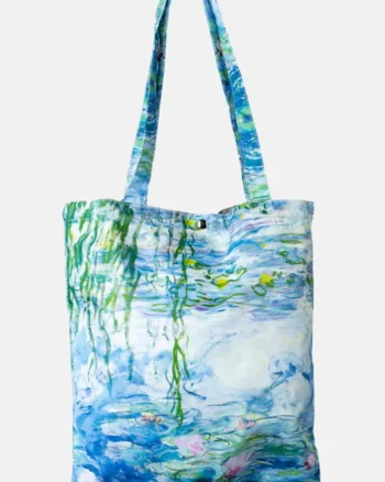 Geanta shopper din material textil, imprimata cu reproducere dupa    Nuferii   de Claude Monet