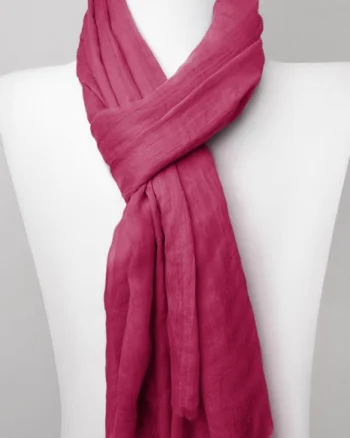 Esarfa dreptunghiulara din matase si vascoza, fucsia inchis