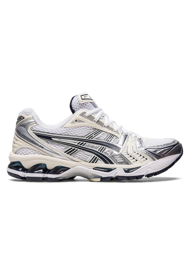 Pantofi sport Gel-Kayano 14 de piele ecologica si plasa, Alb/Gri