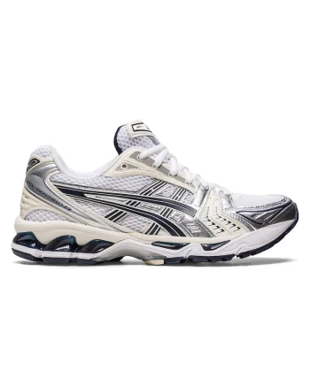 Pantofi sport Gel-Kayano 14 de piele ecologica si plasa, Alb/Gri