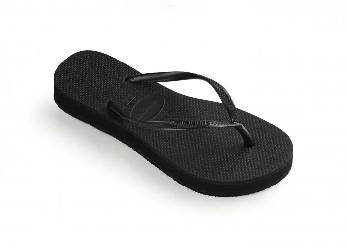 Papuci Havaianas cu talpa groasa din cauciuc natural, negru