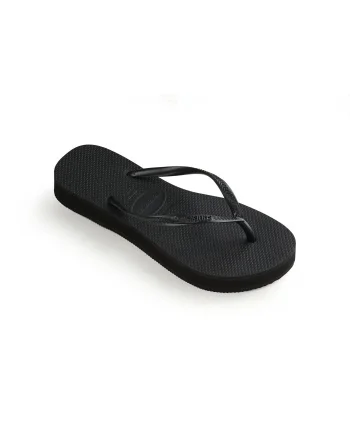 Papuci Havaianas cu talpa groasa din cauciuc natural, negru