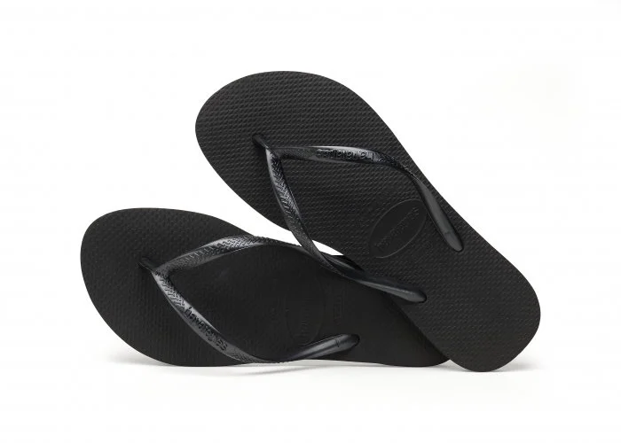 Papuci Havaianas slim din cauciuc natural,  negru