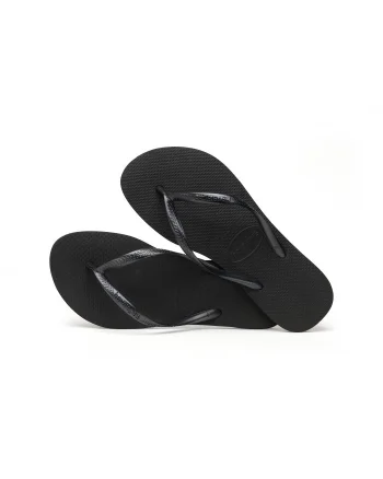 Papuci Havaianas slim din cauciuc natural,  negru