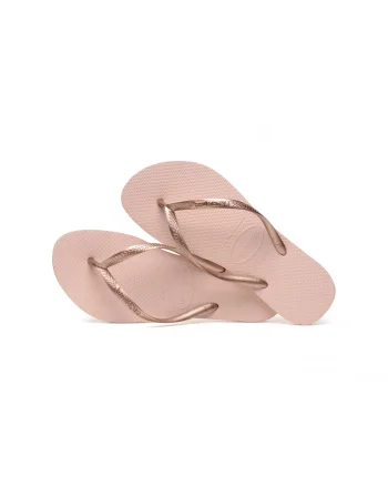 Papuci Havaianas slim din cauciuc natural, roz