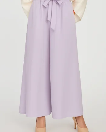 Pantaloni largi din vascoza si in, lila