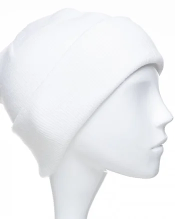 Caciula unisex model clasic tricotat, dublata in interior, alba