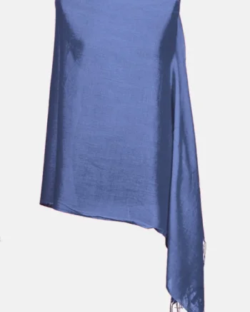 Esarfa albastru jeans din cashmere subtire dreptunghiulara