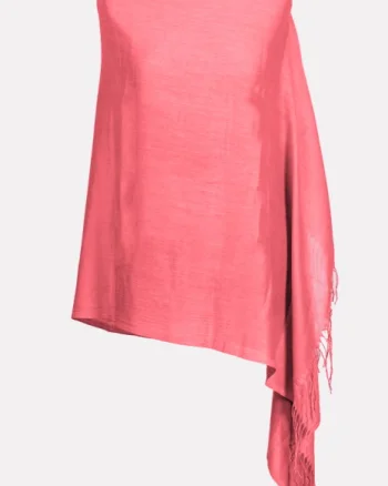 Esarfa corai din cashmere subtire dreptunghiulara