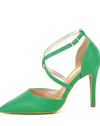 Pantofi verde crud cu toc cui Zoe 04