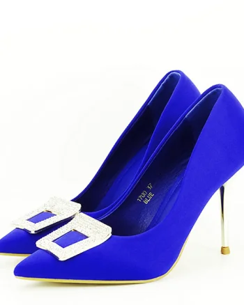 Pantofi albastri cu brosa 1700 02