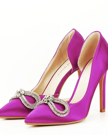 Pantofi magenta cu brosa 6841 04