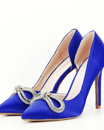 Pantofi albastri cu brosa 6841 04