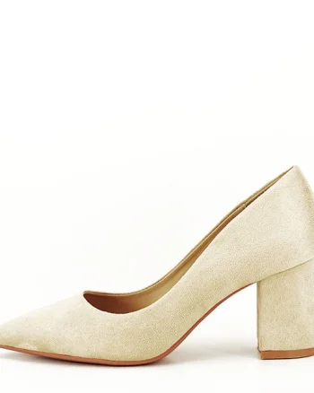 Pantofi bej cu toc gros Adelina 03