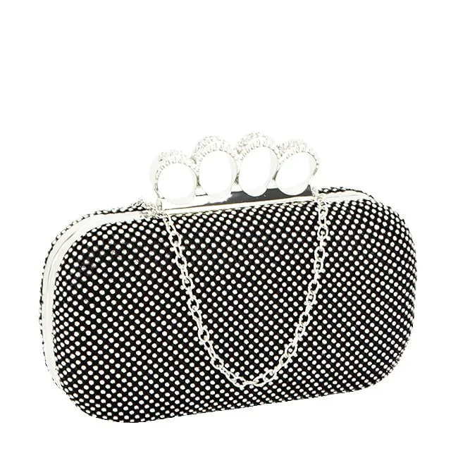 Geanta clutch negru cu pietricele 2016-5 05