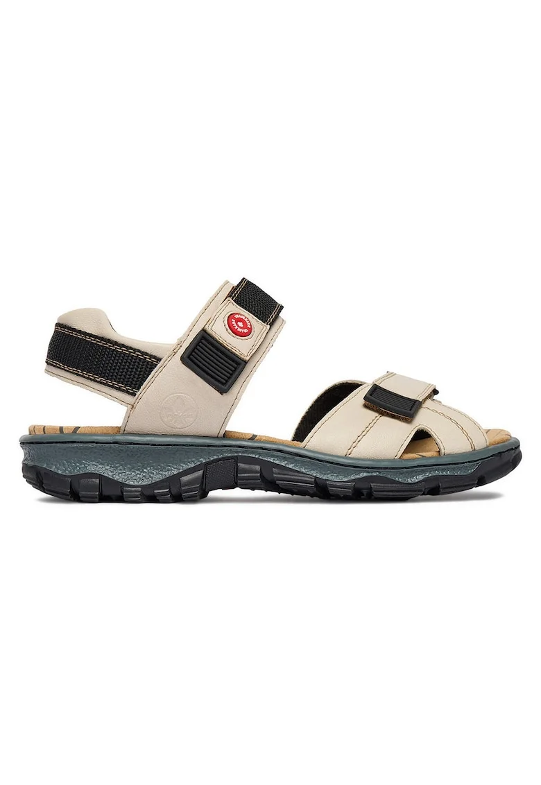 Sandale dama  bej, velcro, material textil,