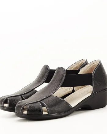 Sandale negre din piele naturala Calypso 127