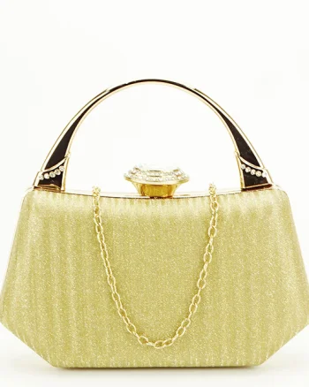 Geanta clutch aurie cu cristale si sclipici 55461 06