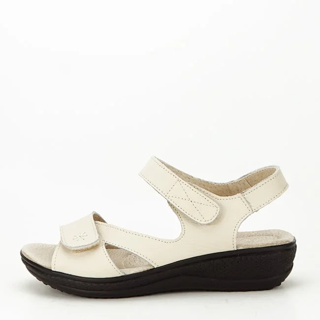 Sandale bej din piele naturala Sara 129 confort