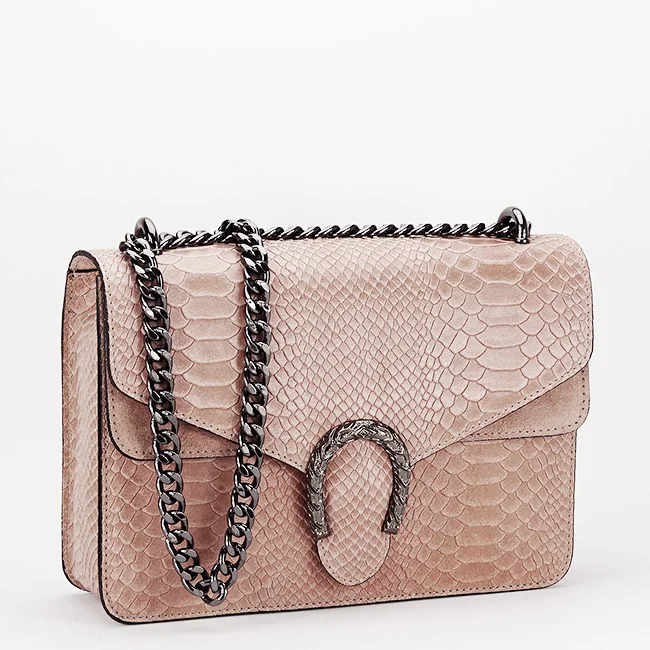 Geanta din piele naturala rose nude 1524 123