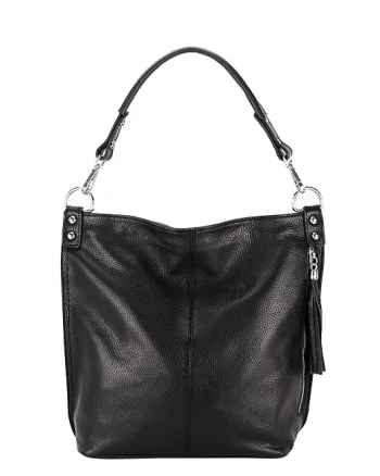 Geanta din piele naturala neagra Suzana 123