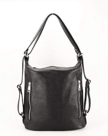 Rucsac din piele naturala 2 in 1 negru Lucia 121