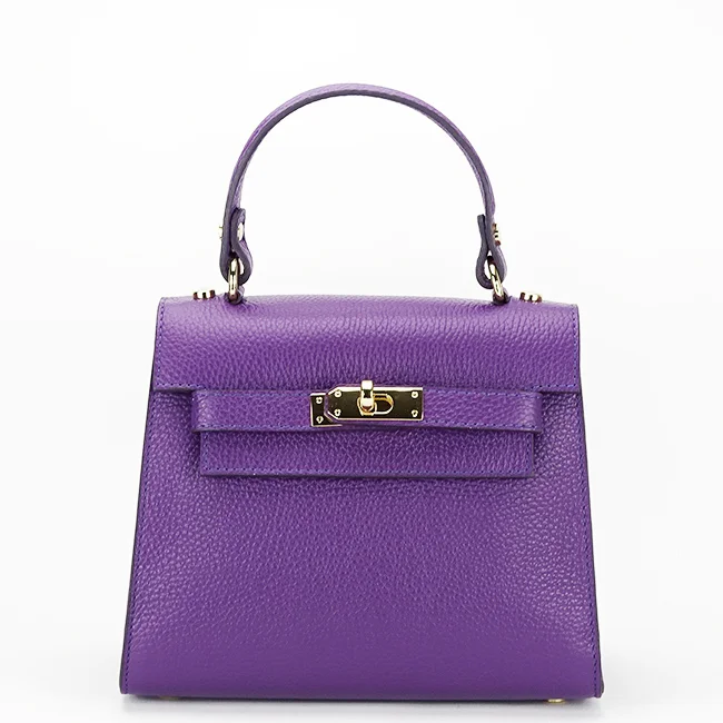 Geanta violet din piele naturala 8949 121