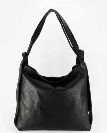Geanta mare din piele naturala 2 in 1 negru 8919 132