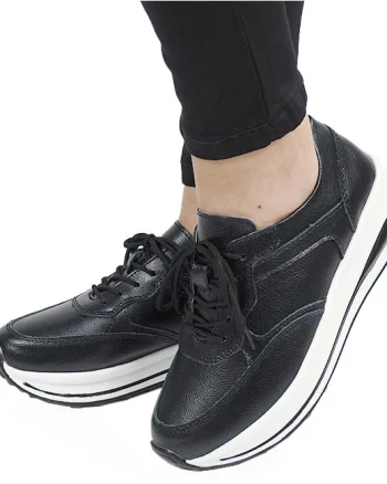 Sneakers negri din piele naturala 5091 M6