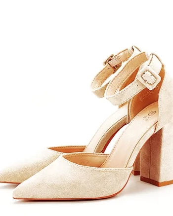 Pantofi nude cu toc gros BLQ6212 03