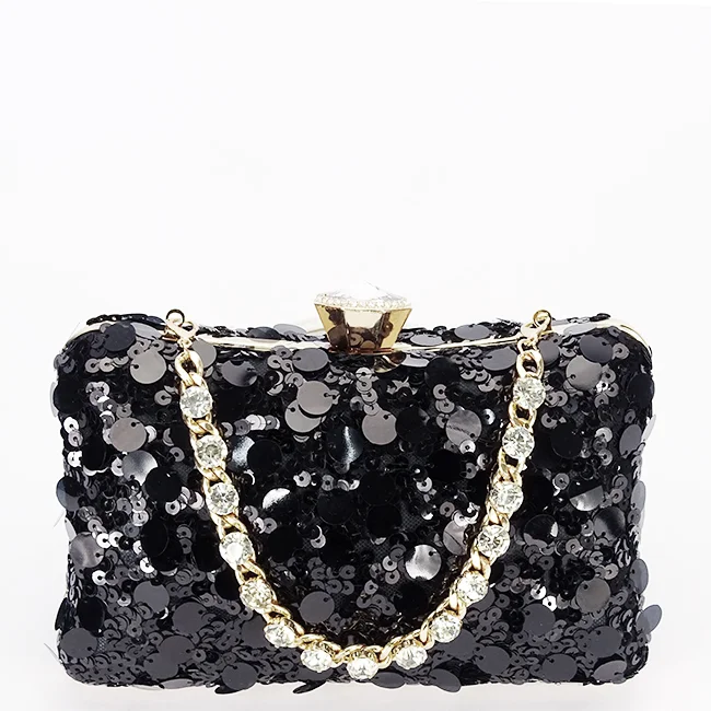 Geanta clutch neagra cu paiete BYH-896 05