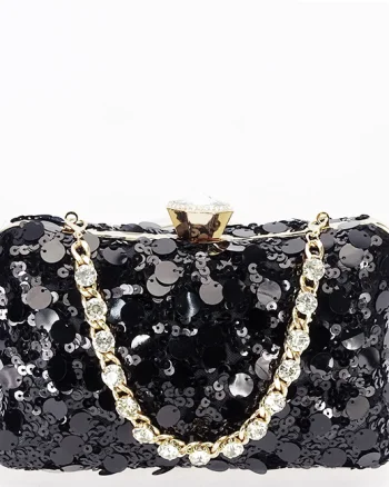 Geanta clutch neagra cu paiete BYH-896 05
