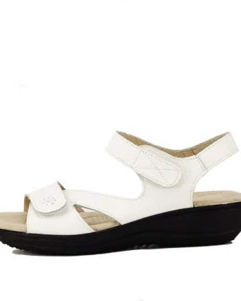 Sandale albe din piele naturala Sara 129
