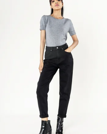 Blugi dama Mom Fit Nina Carter Negru P502-8 M10