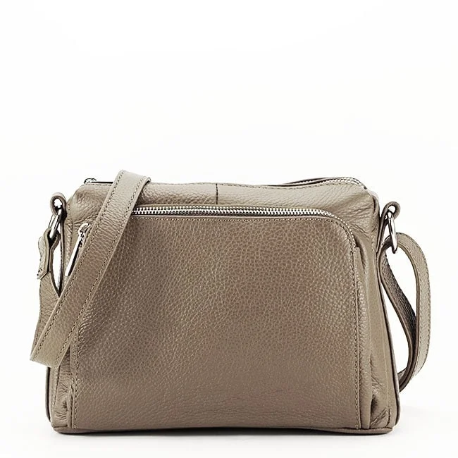 Geanta taupe din piele naturala Camelia 123