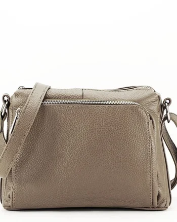 Geanta taupe din piele naturala Camelia 123