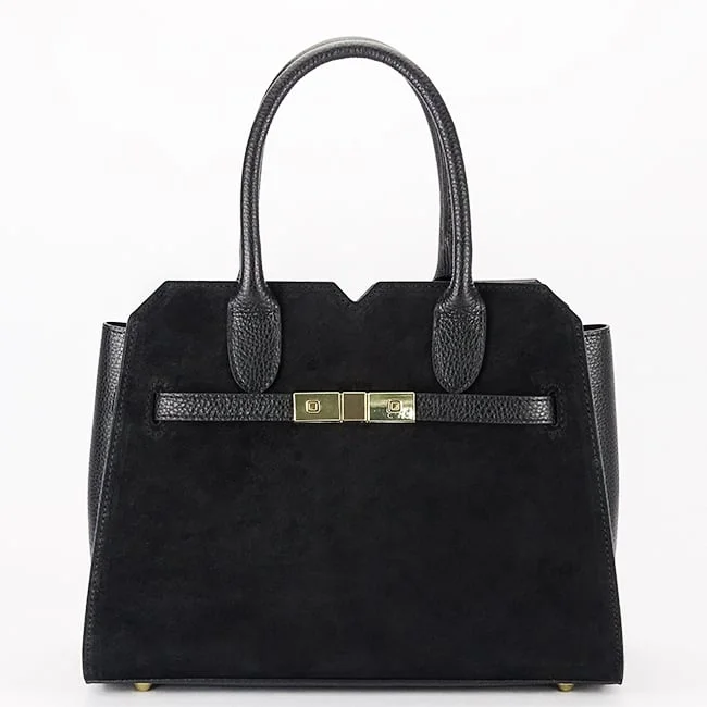 Geanta medie neagra din piele naturala 8909 M9