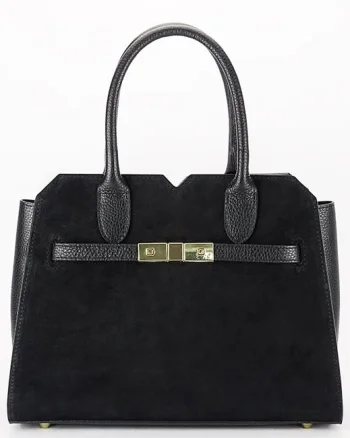Geanta medie neagra din piele naturala 8909 M9