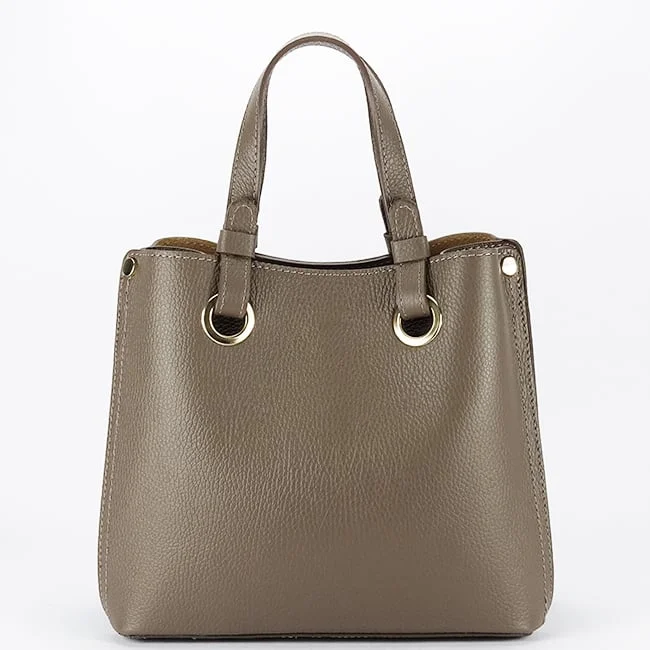 Geanta taupe medie din piele naturala 8916 129