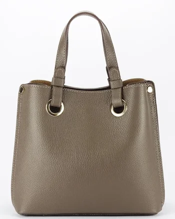 Geanta taupe medie din piele naturala 8916 129