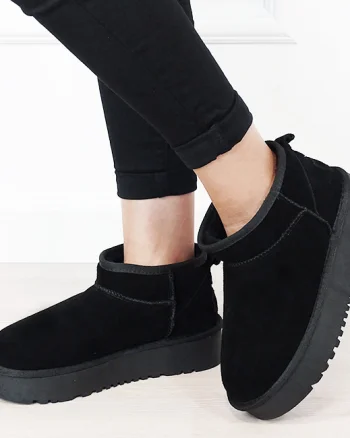 Ghete negre din piele naturala NN604 116