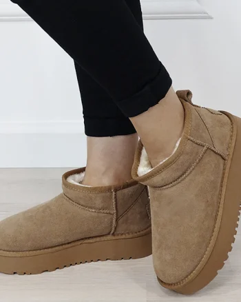 Ghete camel din piele naturala NN604 116