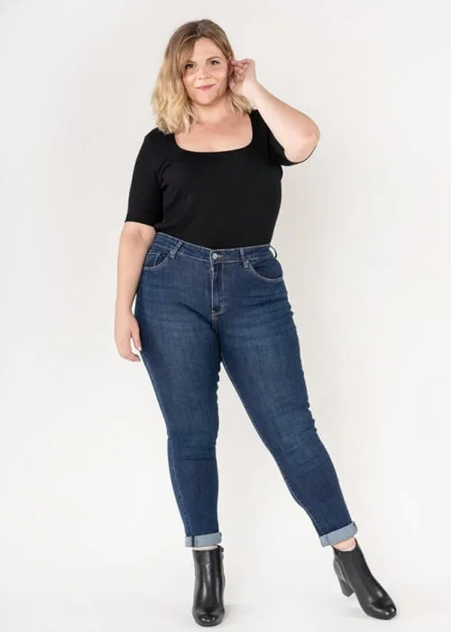 Blugi  dama basic marimi mari Nina Carter albastri P608-9 M10