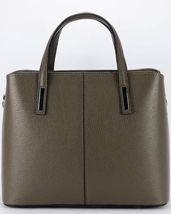 Geanta mare taupe inchis din piele naturala 8922 130