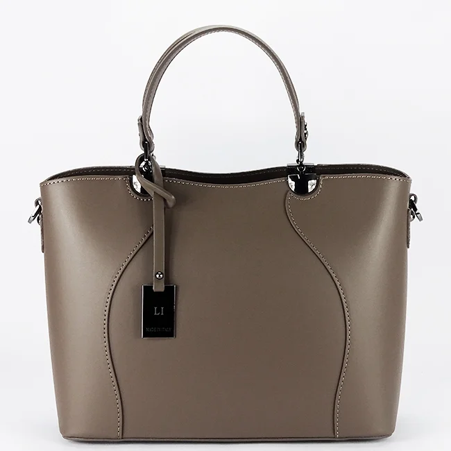 Geanta taupe din piele naturala 1424A 125