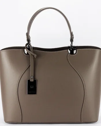 Geanta taupe din piele naturala 1424A 125