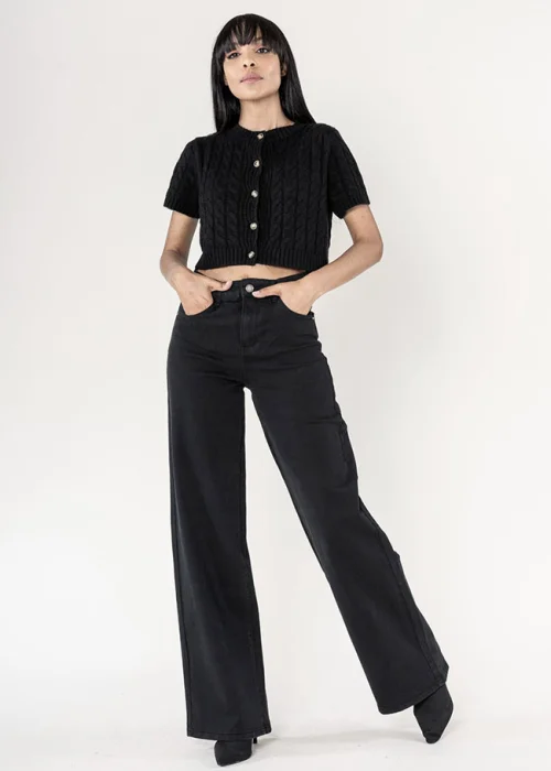 Pantaloni negri Evazati Nina Carter J251-1 M9