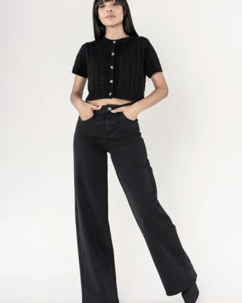 Pantaloni negri Evazati Nina Carter J251-1 M9