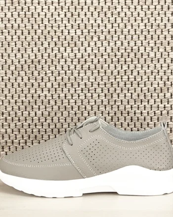 Pantofi piele naturala gri Angela M4